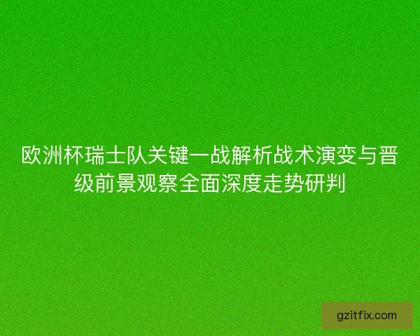 欧洲杯瑞士队关键一战解析战术演变与晋级前景观察全面深度走势研判
